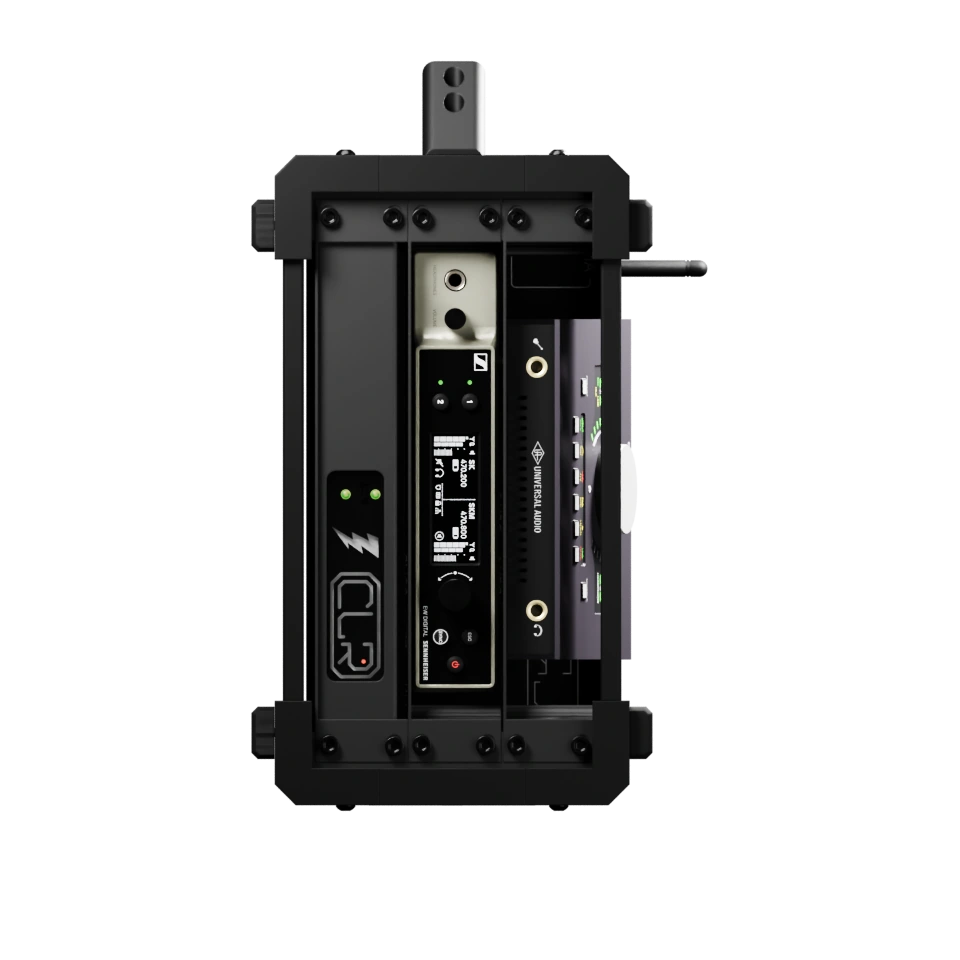 Complete CLR 3U rack with Apollo interface, Sennheiser receiver and power distribution