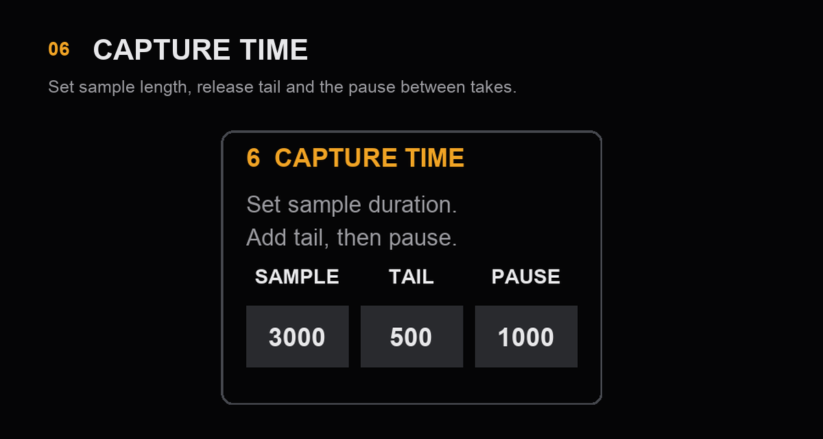 Auto Sampler note duration, release-tail and pause timing controls.